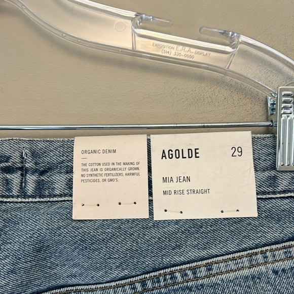NWT Aritzia AGOLDE Mia Ripped Mid Rise Straight Leg Denim in Rule size 29 - Picture 7 of 11